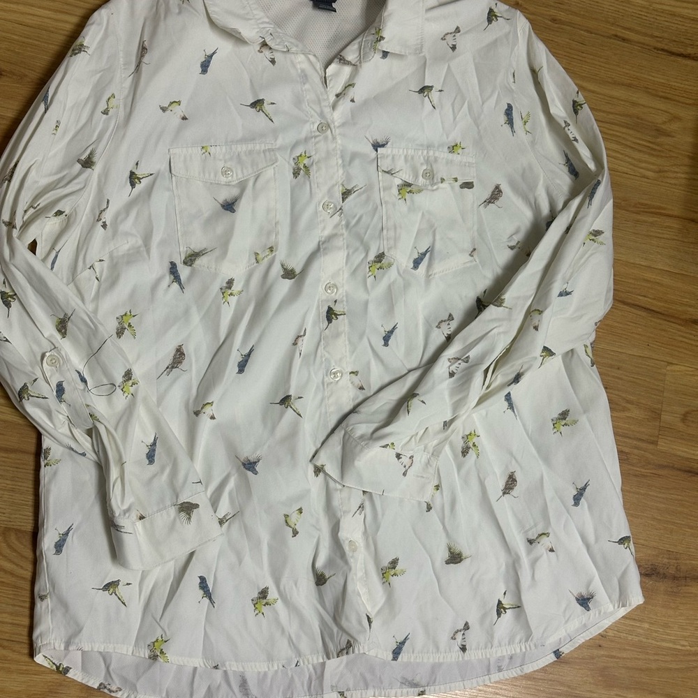 Eddie Bauer White Lightweight Shirt Jacket